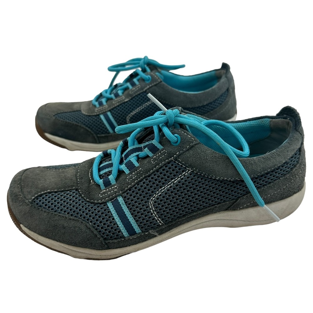 Dansko Helen Blue Leather Mesh Walking Lace Up Shoes 4503750319 US 6.5/7 EUR 37